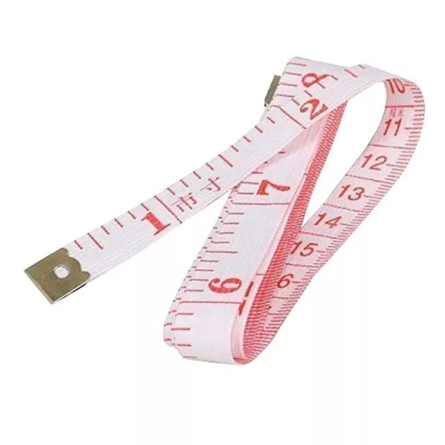 1.5M 60" Soft Plastic Ruler Tailor Cloth Body Measure Measuring Flat Tape WHITE