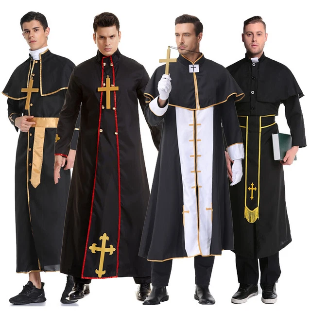 Costumi cosplay Uomo Dio Padre Sacerdote Missionario Gesù Cristo Croce Cintura