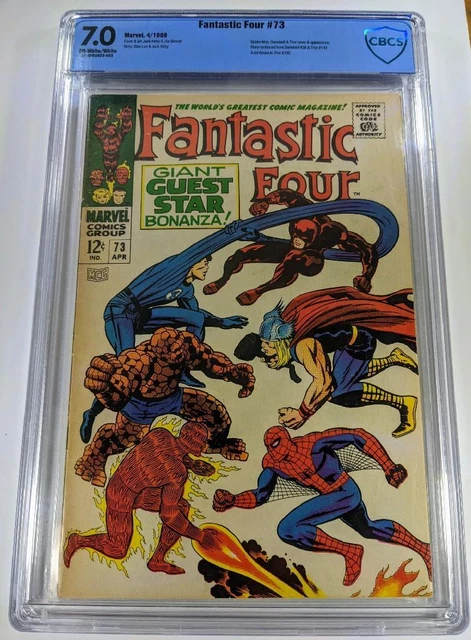 Fantastic Four #73 CBCS 7.0 OWW KEY Amazing Spider-man Thor Daredevil like CGC