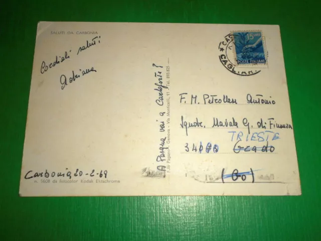 Cartolina Saluti da Carbonia - Vedute diverse 1969 2