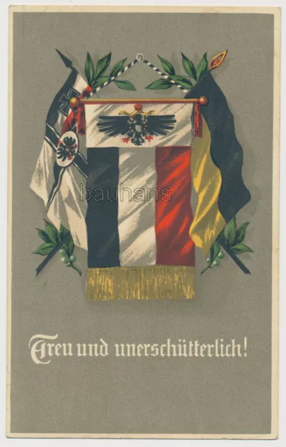 Patriotic AK Faithful and Unwavering! Reich War Flag, Field Post (171x)