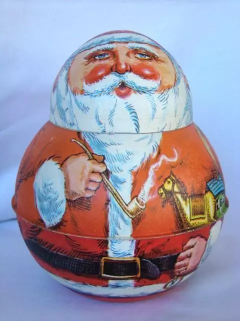 1980 'Santa' MAYO CUT PLUG Tobacco Roly Poly CHRISTMAS Tin, Bristol Ware Cheinco