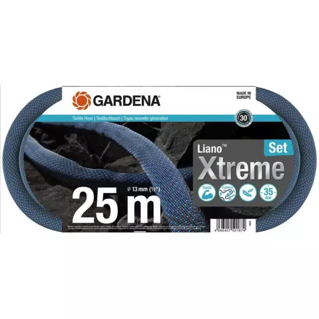 Gardena 18475-20 Textilschlauch Liano Xtreme 1/2, 25 m Set"