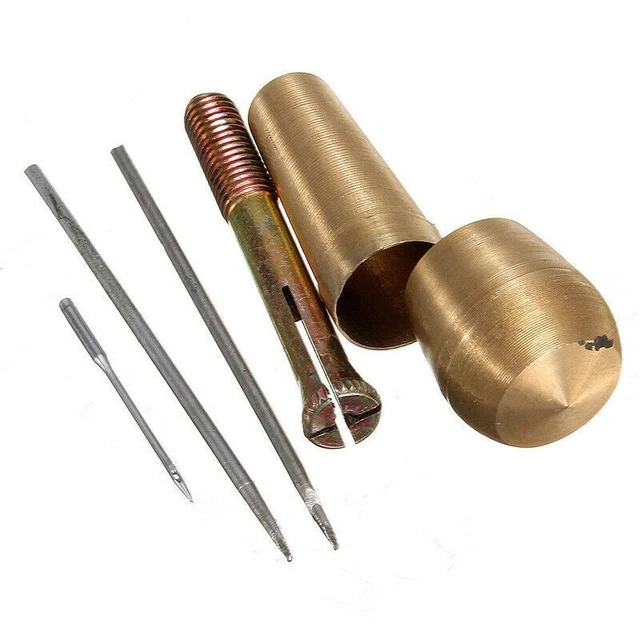 Kit de agujas de cuero de lona accesorios hechos a mano costura cobre artesanal