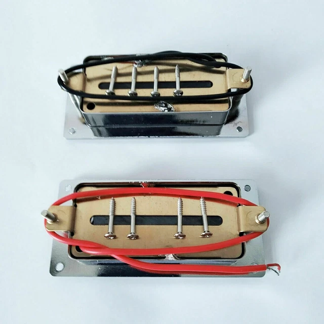Chrome 4 String Bass Guitar Pickups Humbucker Set Neck Bridge Double Coil