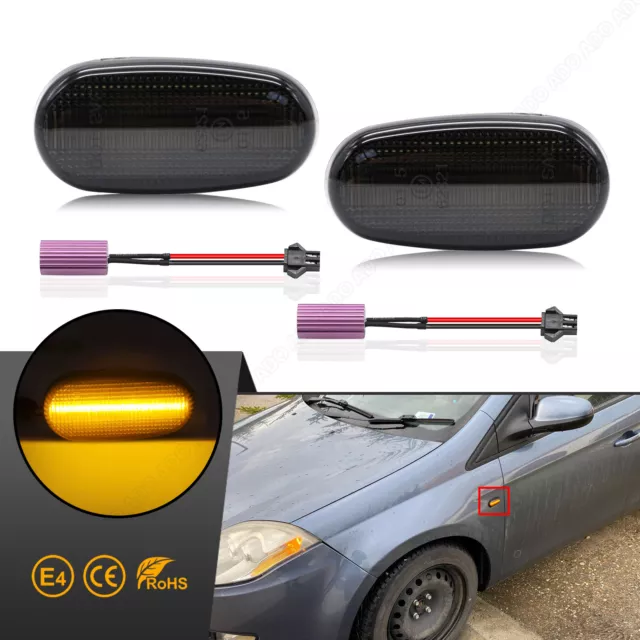 2x Led Seitenblinker Blinker für Alfa Mito 147 GT 937 | Fiat Bravo II | Schwarz