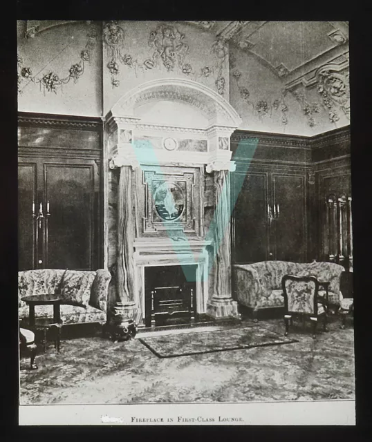 Antike Glas Magische Laternenrutsche - Rms Lusitania Erste Klasse Lounge