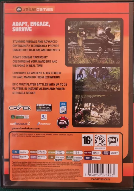 Crysis Windows PC DVD Video Game 014633152661 Crytek EA 2