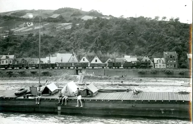 Bellingrodt Baryt-Foto Dampflok 56 2001 evtl 56 2141 in Rheindiebach, 23.7.1949