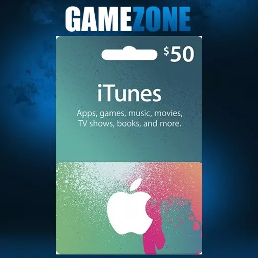 iTunes Gift Card $50 USD USA Apple iTunes Code 50 Dollars United States