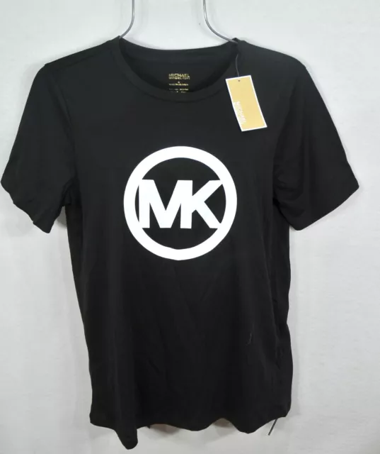 Michael Kors Women's T-Shirt M Black MK Logo Short Sleeve Tee Top Blouse NWT