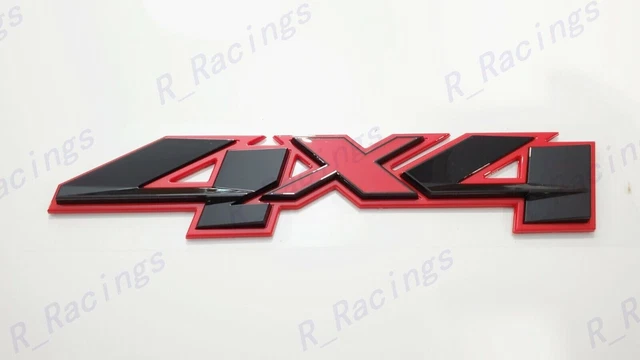 Gloss Red Black 3D 4x4 Bed Rear Emblem Badge Decal FOR Silverado GMC Sierra 2