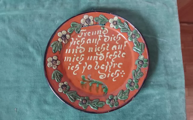 Werratal Keramik;Großensee ; Spruchteller ; Wandteller; Sinnspruch