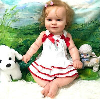 22in Lifelike Reborn Baby Dolls Girl Silicone Lifelike Toddler Vinyl Toy Gift