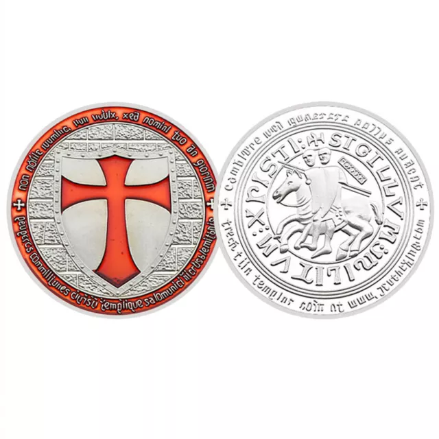 Cllectible Crusaders Shield Knights Templar Red Cross Challenge Coin Medal Gift