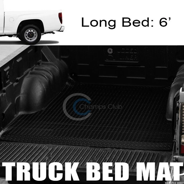 Fit 04-12 Colorado/Canyon 6' Blk Rubber Diamond Truck Bed Trunk Mat Carpet Liner
