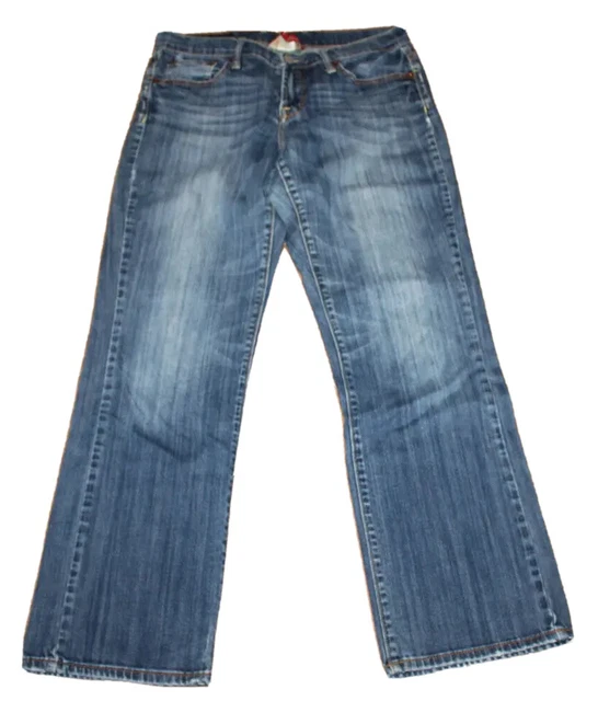 Lucky Brand Easy Rider blue denim jeans womens size 6/28 stretch peace sign