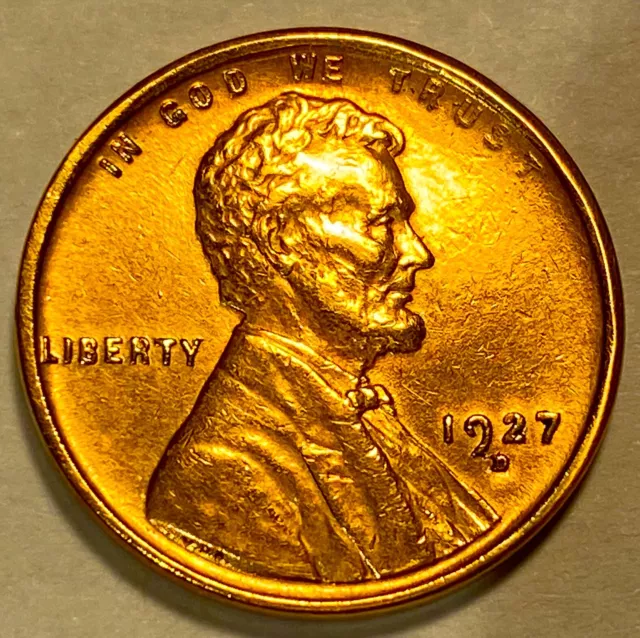 1927 D Lincoln Cent * Wheat Penny  *  Choice BU Red  *