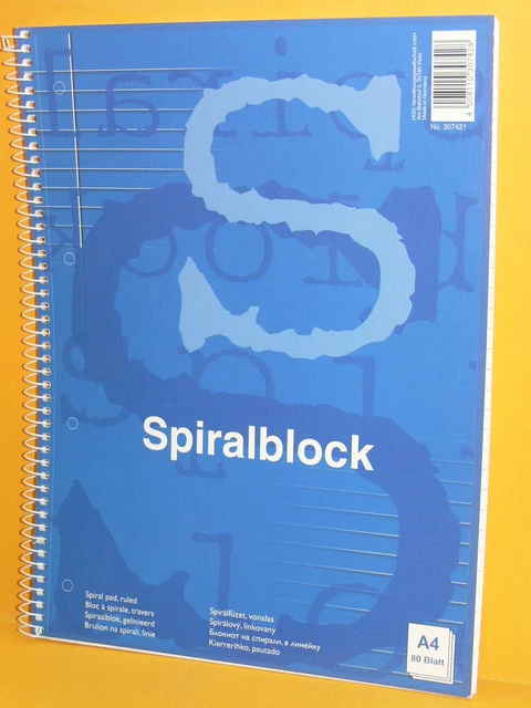 Collegeblock - DIN A4 - liniert mit Rand - 4-fach gelocht - 80 Blatt - Neu -