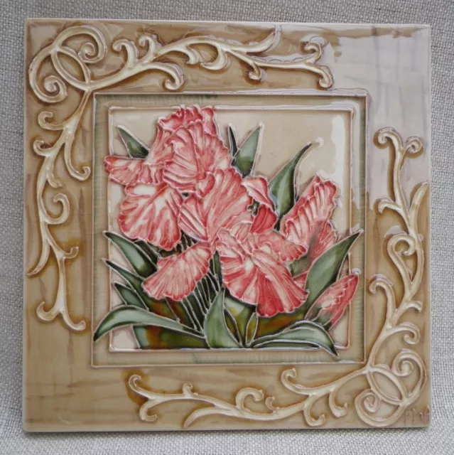 Floral Glazed Ceramic Art Tile - Continental Art Center, Inc.