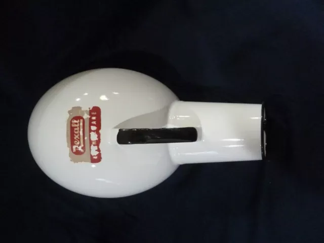 VTG Porcelain REXALL Enamelware Urinal Hospital Bedpan White w/Black Trim