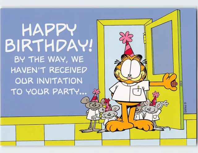 Postcard Birthday Greeting Card with Message and Garfield Comic Art Print