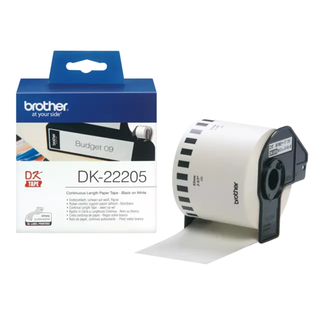 Brother Label DK-22205 DK22205 White Continuous Paper Roll 62mm x 30.48m QL570