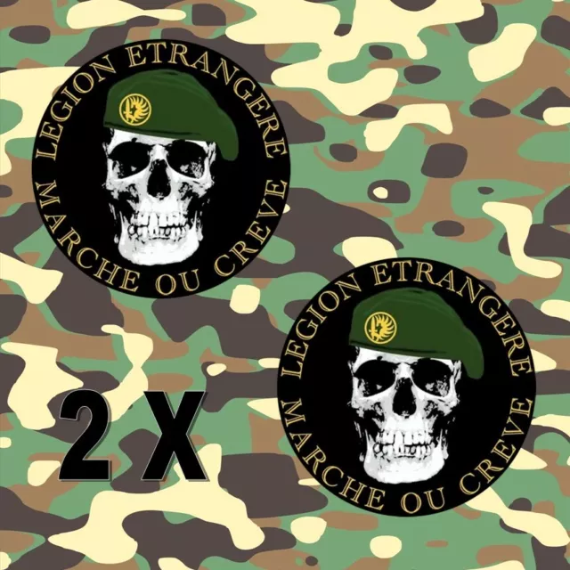 2x Adhesivo LEGION  ETRANGERE 7 cm. Decal Sticker Colis Pegatina autocollant