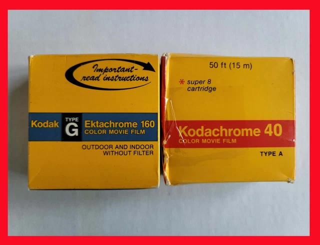 Two Kodak Super 8 Movie Film Cartridges Undeveloped NOS Kodachrome Ektachrome