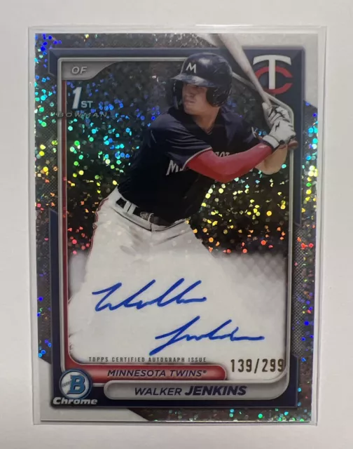 2024 BOWMAN CHROME Walker Jenkins Réfracteur Speckle D/299 Auto Rookie