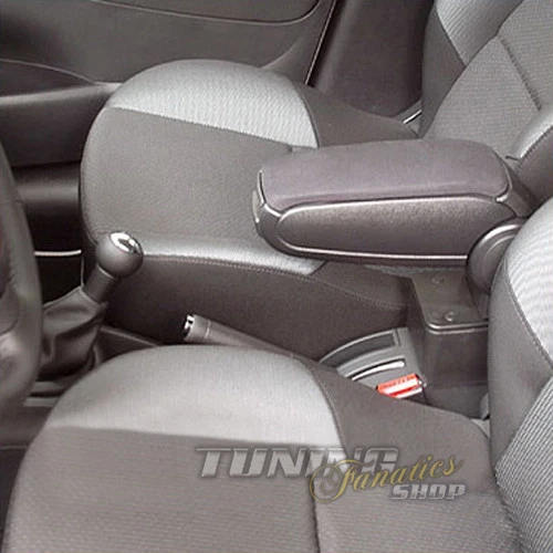 Pro.tec] Accoudoir Central Pour PEUGEOT 207, 207 SW, 207 CC Avec Compartiment Rembourre Cuir Synthetique Noir Avec Des Coutures Noirs