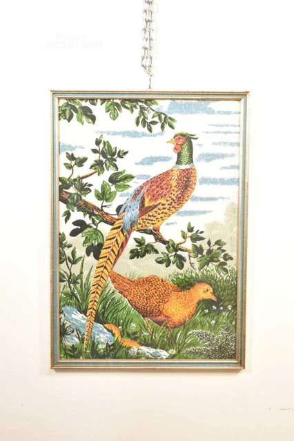 Quadro In Tessuto Intrecciato Raffigurante Coppia Di Animali MOD1 68 X 48 Cm