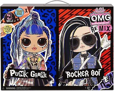 Lol Sorpresa Omg Remix Rocker Boi E Punk Grrrl 2 Confezione Bambole Con/Musica