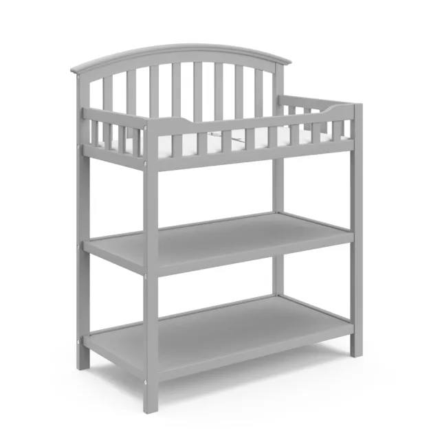 Baby Changing Table with Changing Pad, Pebble Gray