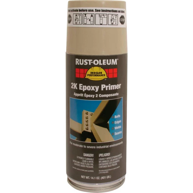 Rust-Oleum Vk9300 System 2k Epoxy Primer Aerosol Beige, Lot of 6