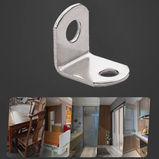 10-50Pcs 18mm Right Angle Bracket L-Shaped Corner Brace Shelf Stainless Steel