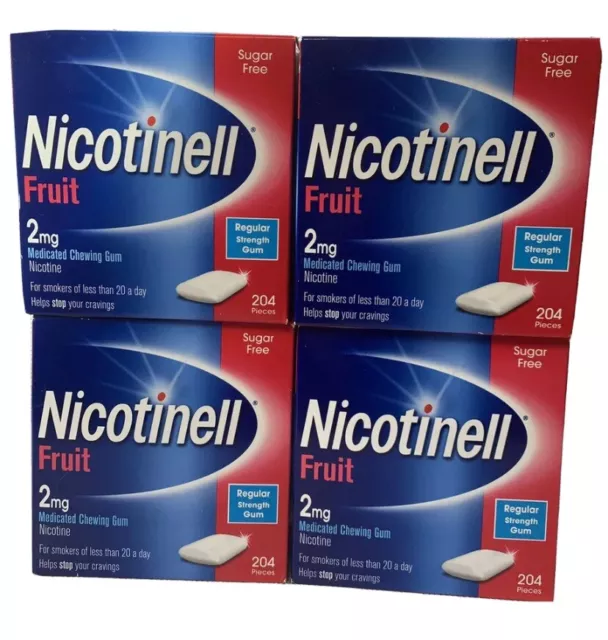 4x Nicotinell Fruit 2mg Nicotina Masticable Nicotina 204 piezas