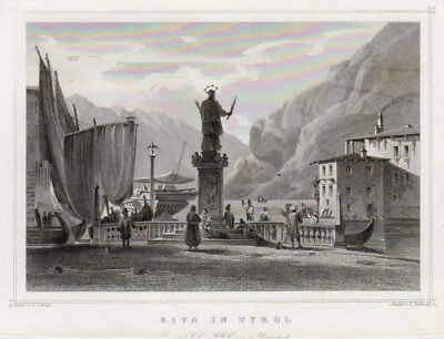 Adige Klausen Trentino Alto Adige Originale Incisione Acciaio Rohbock 1842 