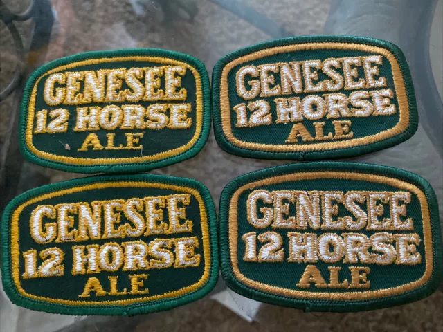 Lot 4 Genesee 12 Horse Ale Beer Patch Embroidered Sewn NEW Shirt Small Sign