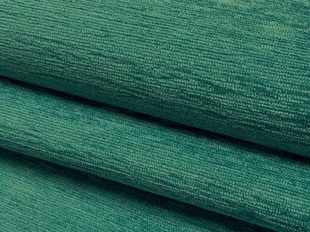 Water & Stain Resistant Teal MCM Mid Century Modern Chenille Upholstery Fabric