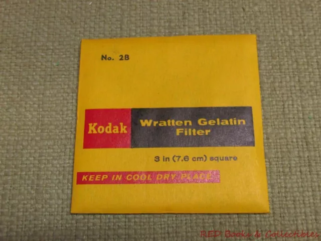 Kodak Wratten Gelatin Filter No 2B Sealed 3 Inch KP 28669E