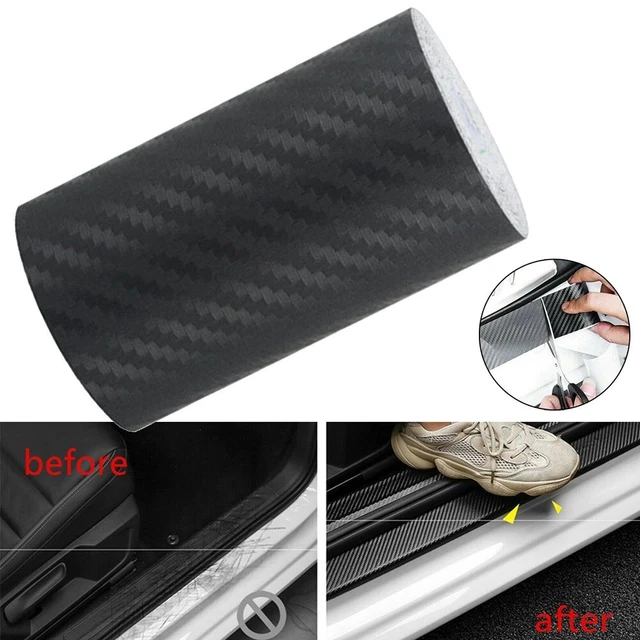 Kit 5 Protections Seuil De Porte Voiture - Autocollant Fibre Carbone Anti-Rayures | Pour SUV & Voitures