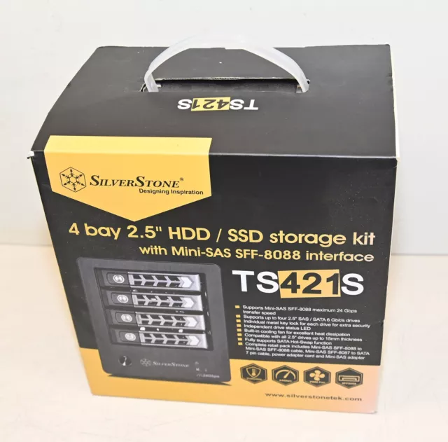 Arreglo de almacenamiento SilverStone TS421S Mini SAS 2,5"" 4 bahías