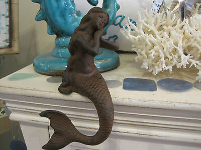 Cast Iron Sitting Mermaid - Mermaids - Collectible - Beach Decor - Gifts