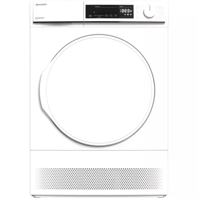 Sharp KD-NCB8S7PW91-EN Condenser Tumble Dryer - White - 8kg - Freestanding