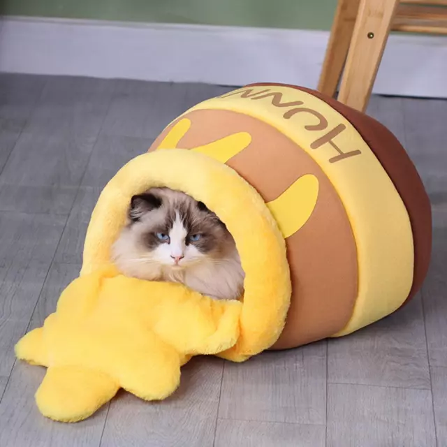 Honey Pot Puppy Cat Nest Bed Cave Chenil Coussin confortable Maison Nid