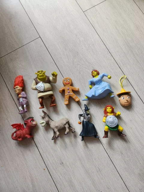 Shrek Figure Bundle Rare Mcdonalds Collectable Toys x8 Figures