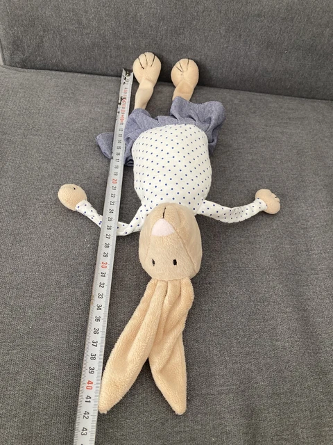 Doudou Peluche Lapin Boutchou Monoprix Jupe Bleu Blanc Pois Bout’chou 2