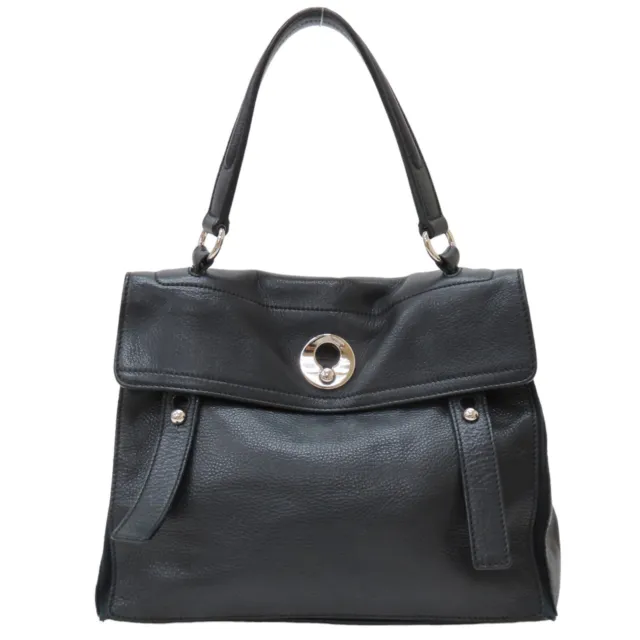 YVES SAINT LAURENT YSL Muse Two Shoulder Handbag Black Leather 229680