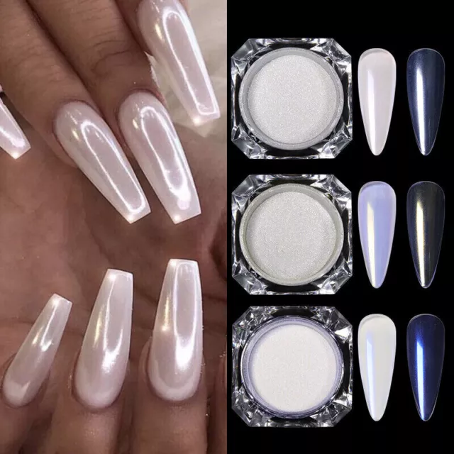 Ice Neon Holographic Nail Dust Aurora Nail Powder Mermaid Mirror Glitter #